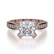 MICHAEL M Engagement Rings 18K Rose Gold Princess R431-2 R431-2RG