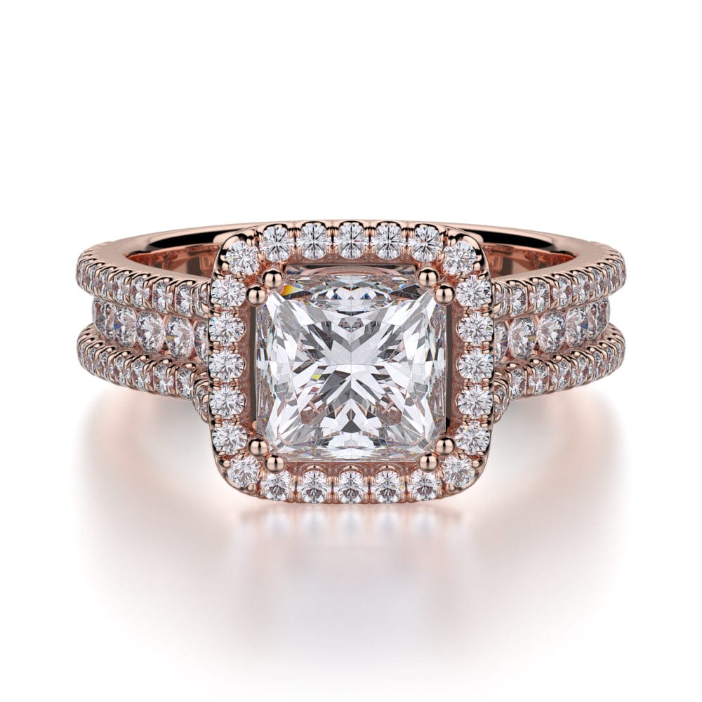 MICHAEL M Engagement Rings 18K Rose Gold Princess R466-2 R466-2RG