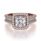 MICHAEL M Engagement Rings 18K Rose Gold Princess R466-2 R466-2RG