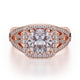 MICHAEL M Engagement Rings 18K Rose Gold Princess R657-2 R657-2RG