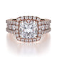 MICHAEL M Engagement Rings 18K Rose Gold Princess R663-2 R663-2RG