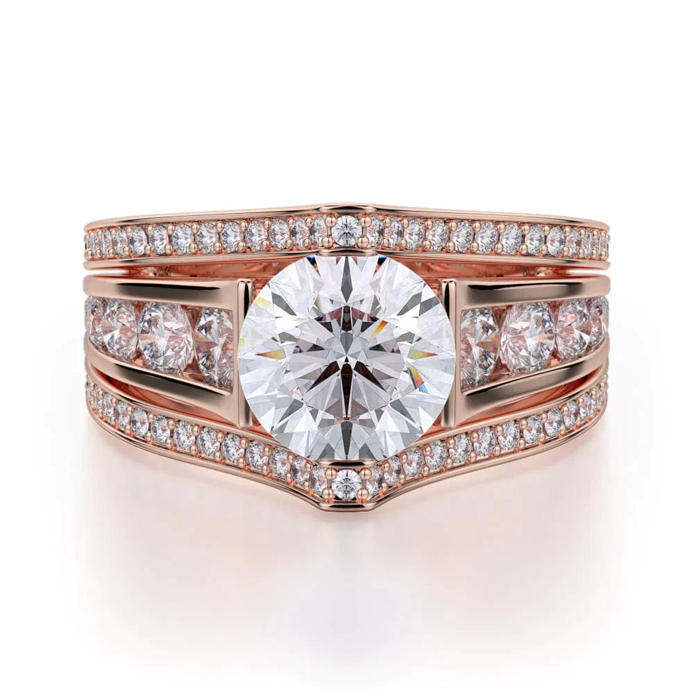 MICHAEL M Engagement Rings 18K Rose Gold Stella R417-2 R417-2RG