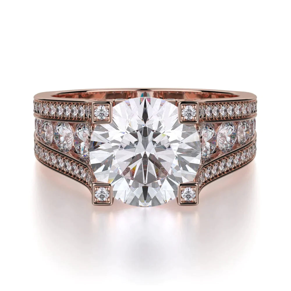 MICHAEL M Engagement Rings 18K Rose Gold Strada R325-2 R325-2RG