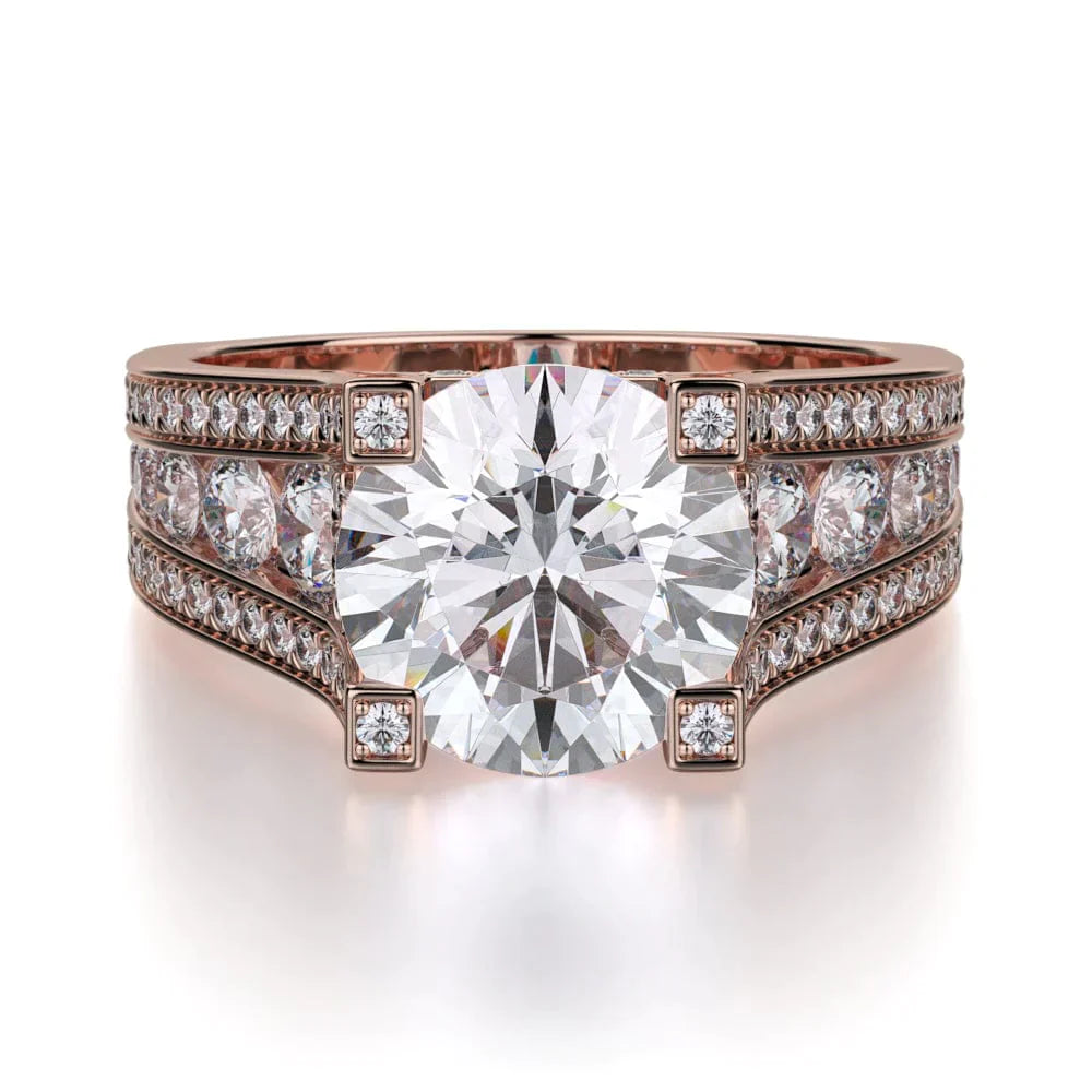 MICHAEL M Engagement Rings 18K Rose Gold Strada R325-2 R325-2RG