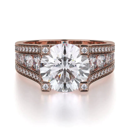 MICHAEL M Engagement Rings 18K Rose Gold Strada R325-2 R325-2RG