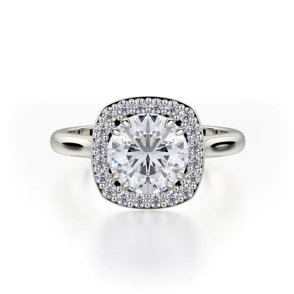 Michael M Center Stone Four Prong Round Engagement Ring