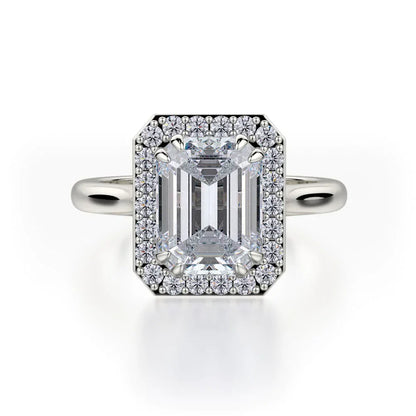 Michael M Center Stone Claw Prong Emerald Engagement Ring