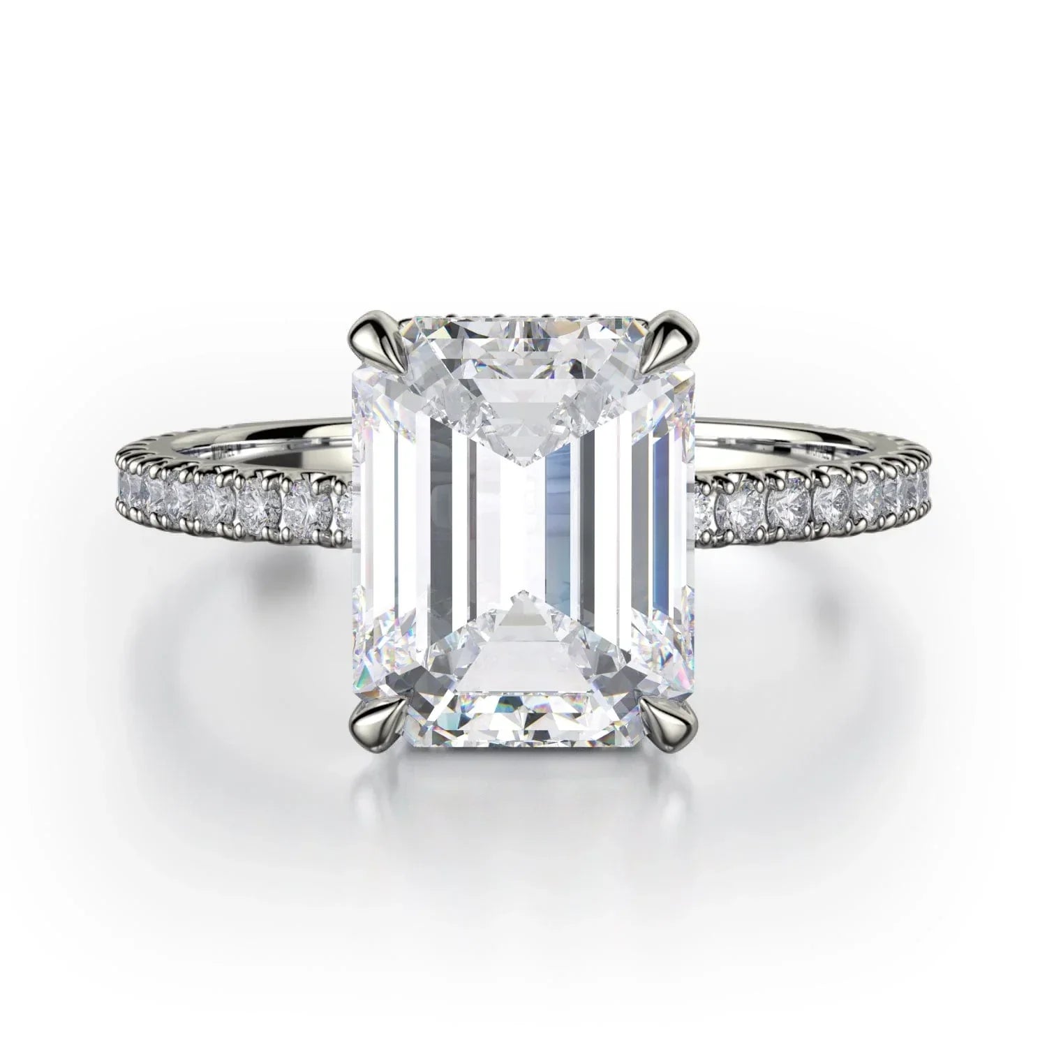 MICHAEL M Engagement Rings 18K White Gold CROWN R715-2 Emerald Solitaire R715-2EMWG