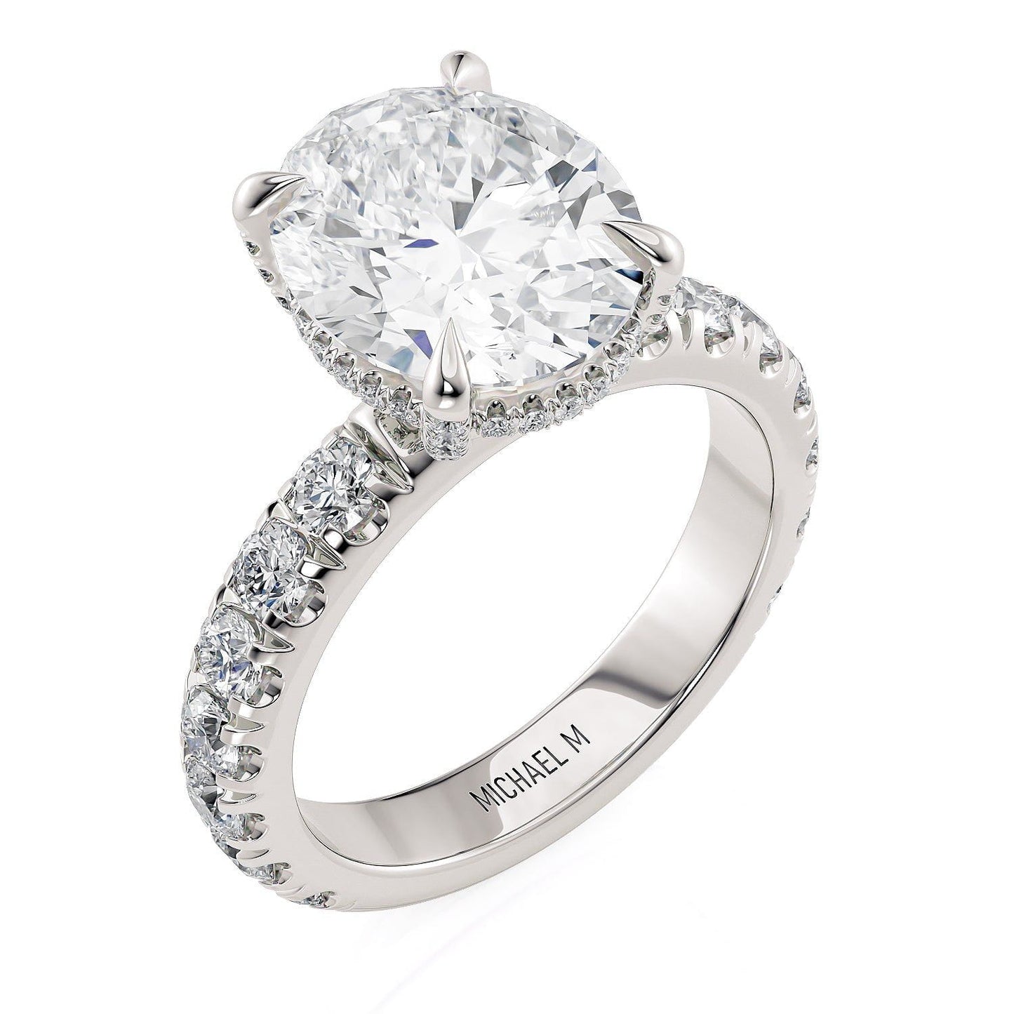 MICHAEL M Engagement Rings 18K White Gold Crown R731L-4