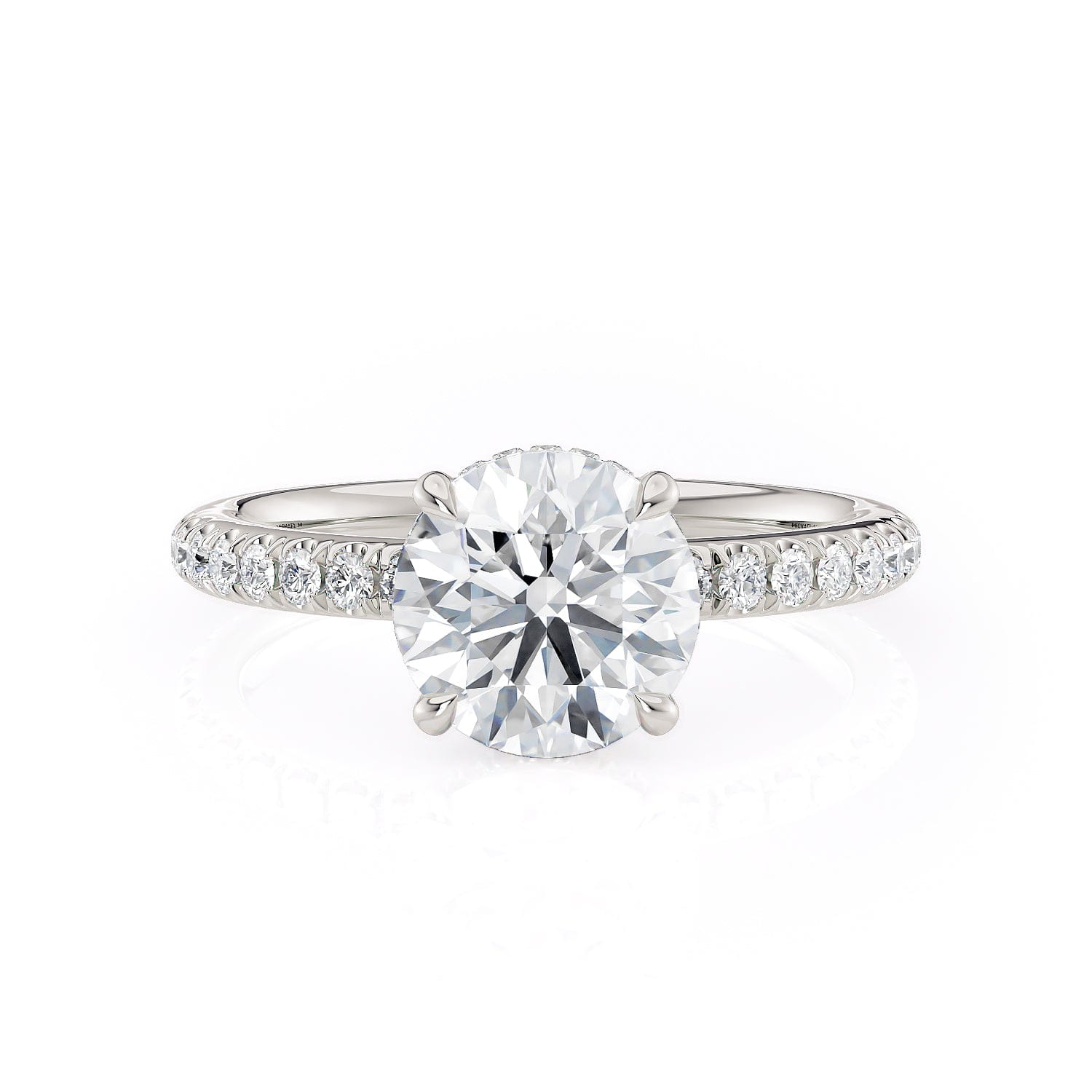 MICHAEL M Engagement Rings 18K White Gold Crown R742-1.5