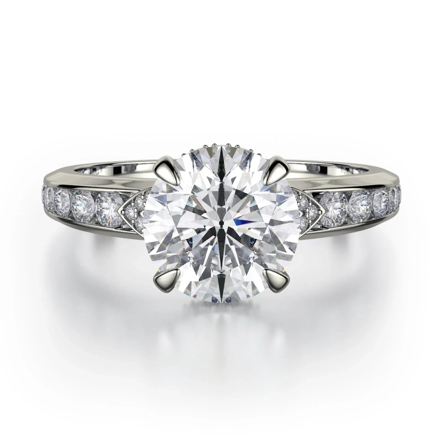 MICHAEL M Engagement Rings 18K White Gold Crown R748-2 R748-2WG