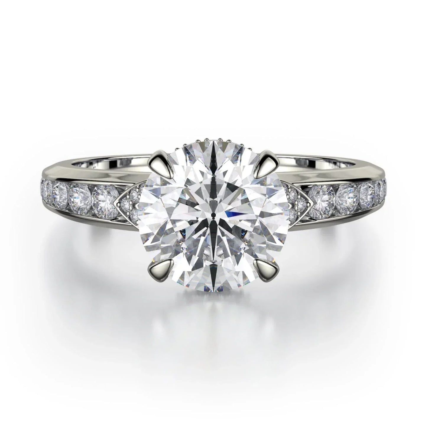 MICHAEL M Engagement Rings 18K White Gold Crown R748-2 R748-2WG