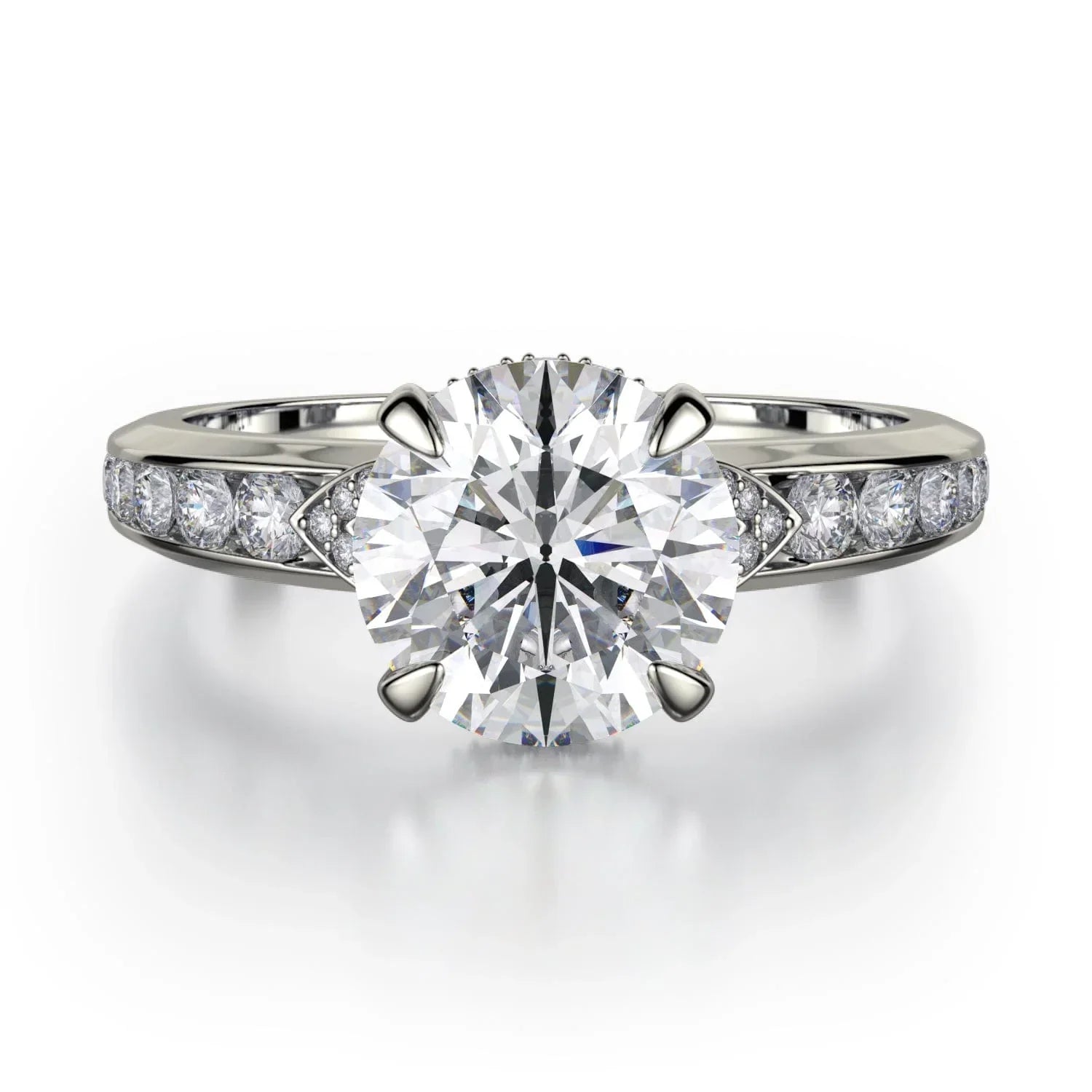 MICHAEL M Engagement Rings 18K White Gold Crown R748-2 R748-2WG