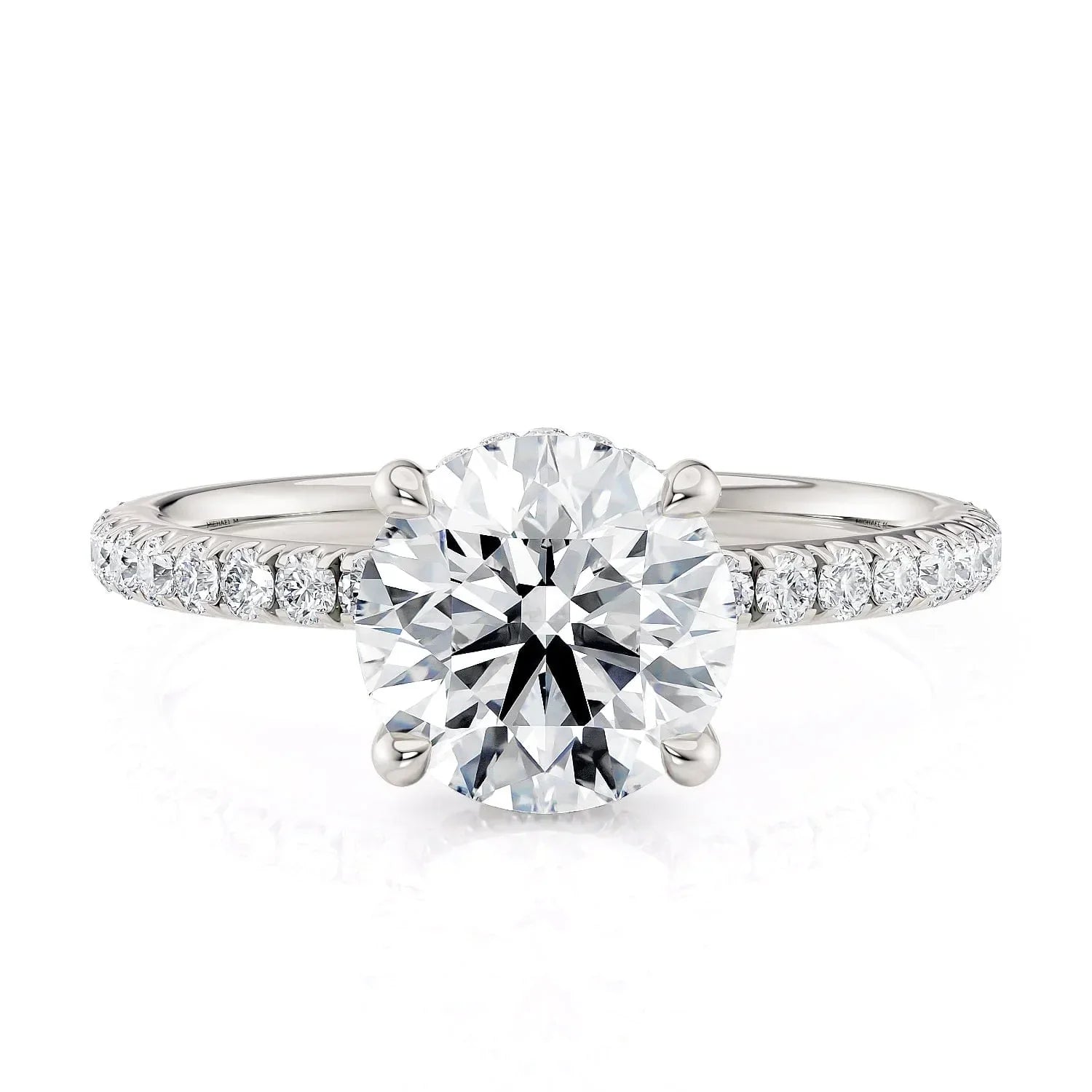 MICHAEL M Engagement Rings 18K White Gold Crown R788-1.5