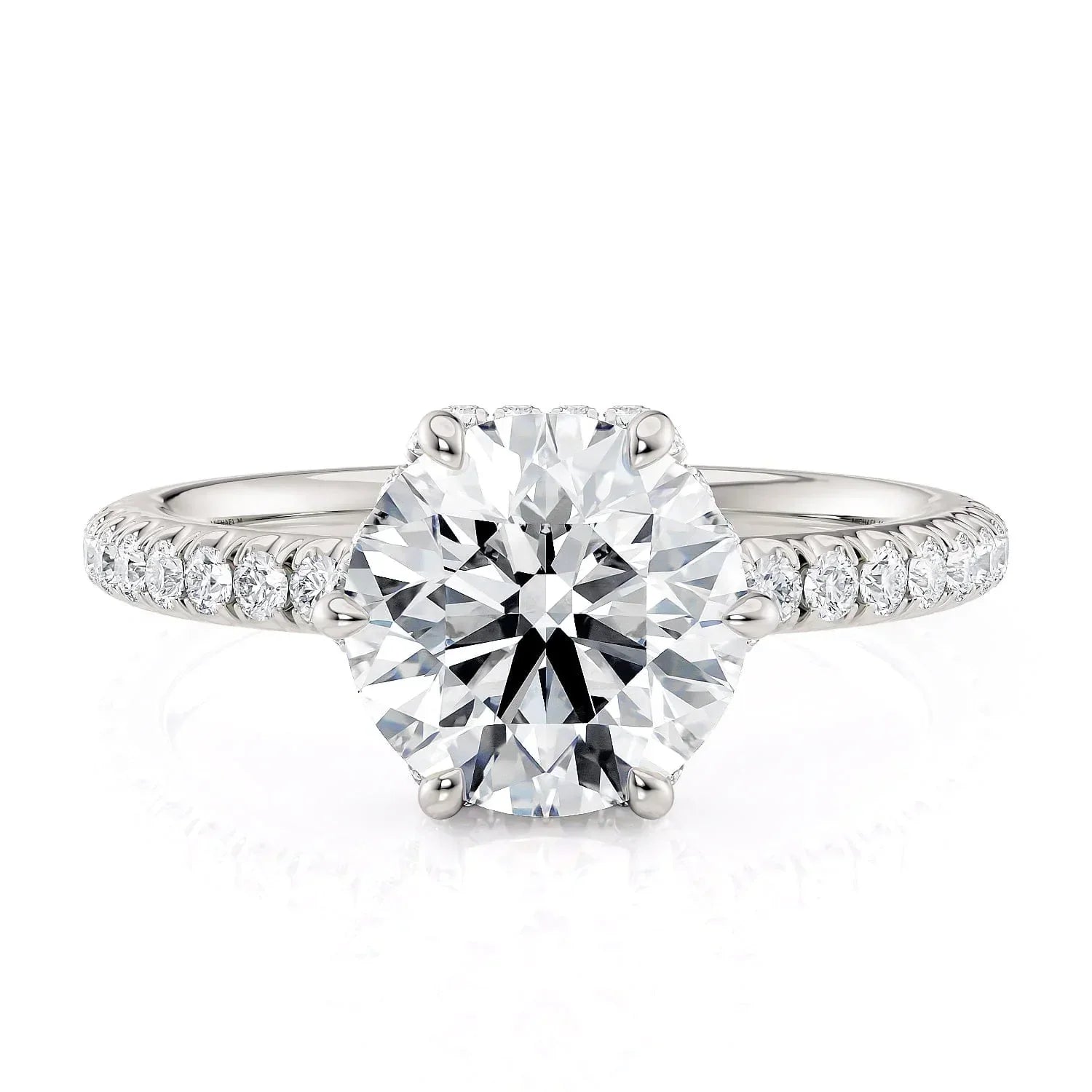 MICHAEL M Engagement Rings 18K White Gold Crown R789-2