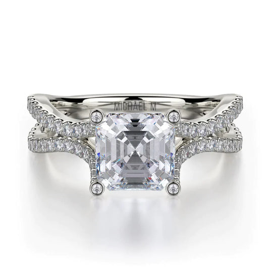 MICHAEL M Engagement Rings 18K White Gold Defined R725-2 R725-2WG
