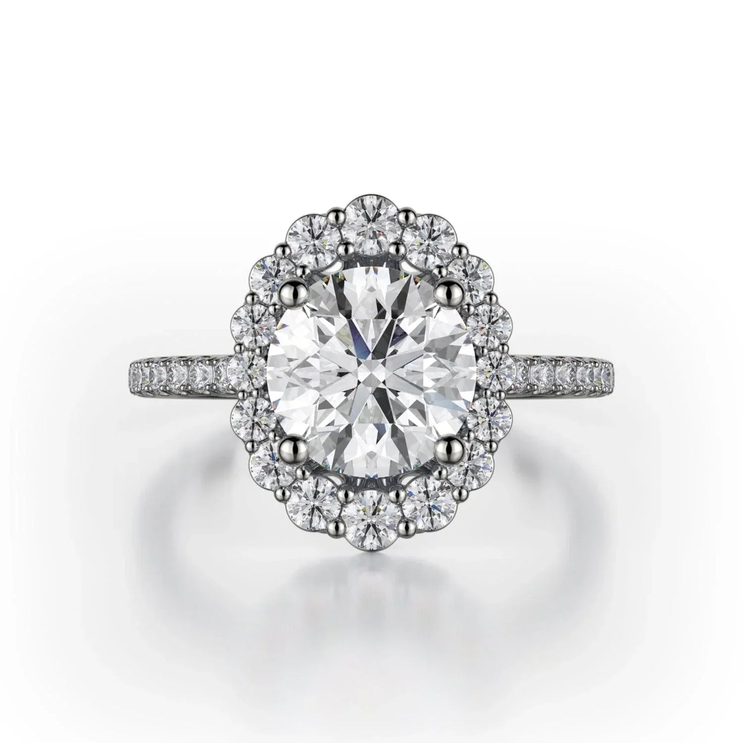 Michael M Center Stone Prong Round Engagement Ring