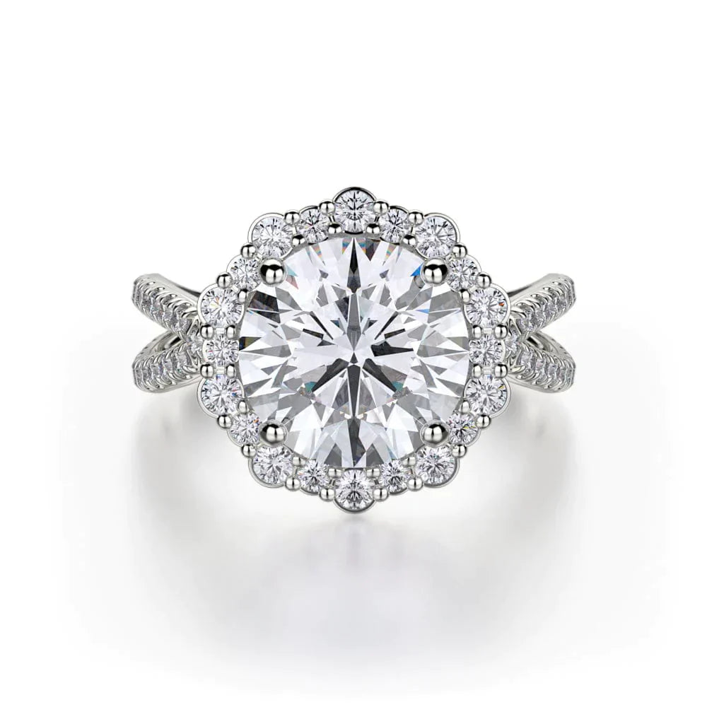 MICHAEL M Engagement Rings 18K White Gold Defined R740-2 R740-2WG