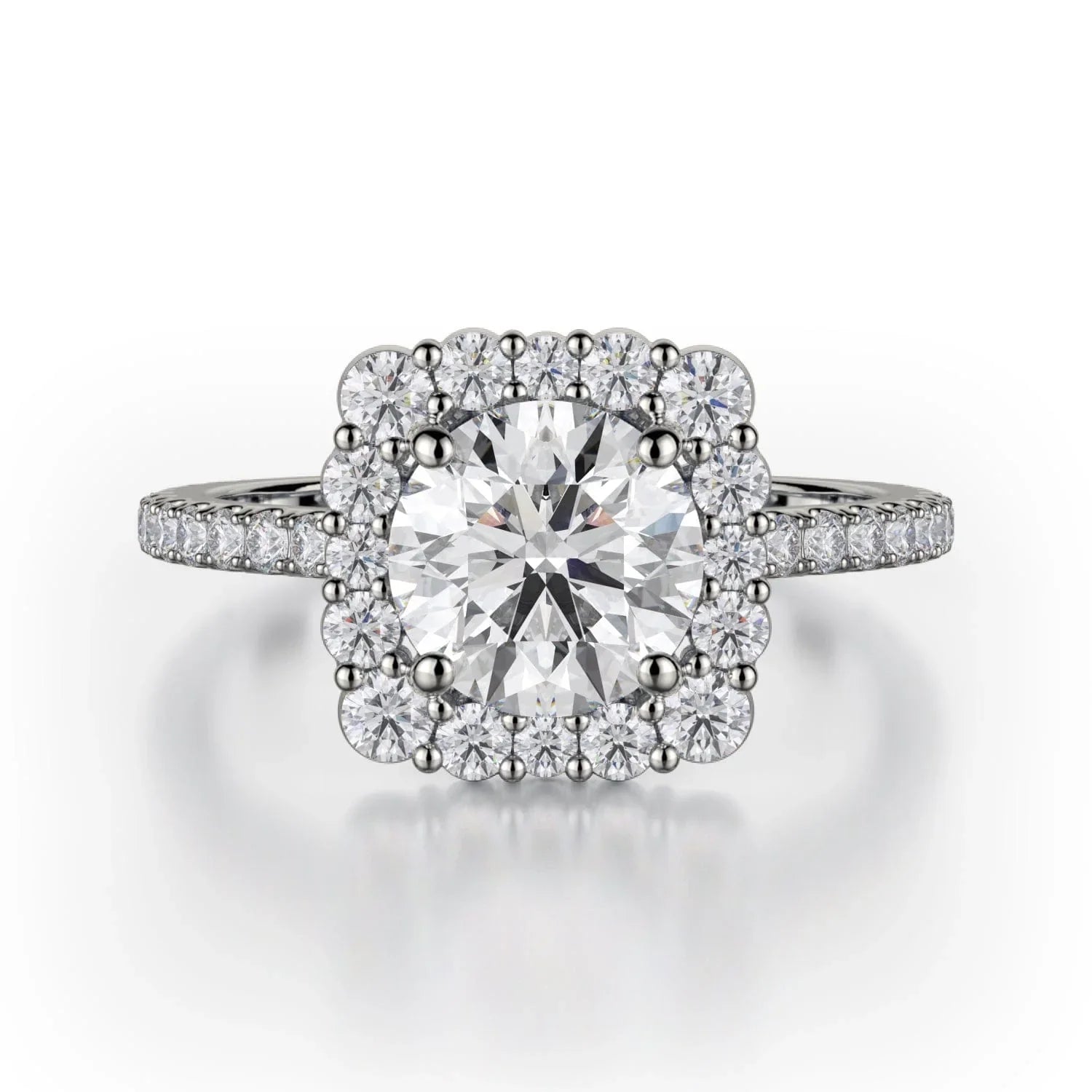 MICHAEL M Engagement Rings 18K White Gold Defined R784-2 R784-2WG