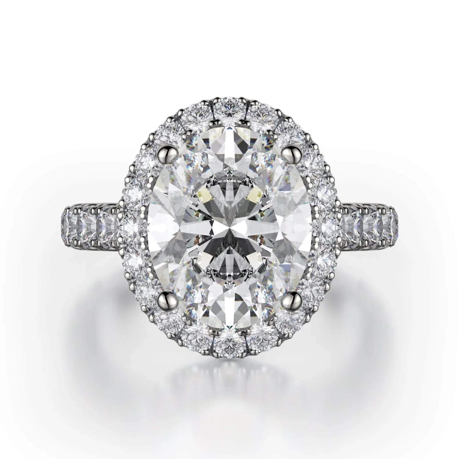 MICHAEL M Engagement Rings 18K White Gold Europa R320L-3-OV R320L-3-OV-WG