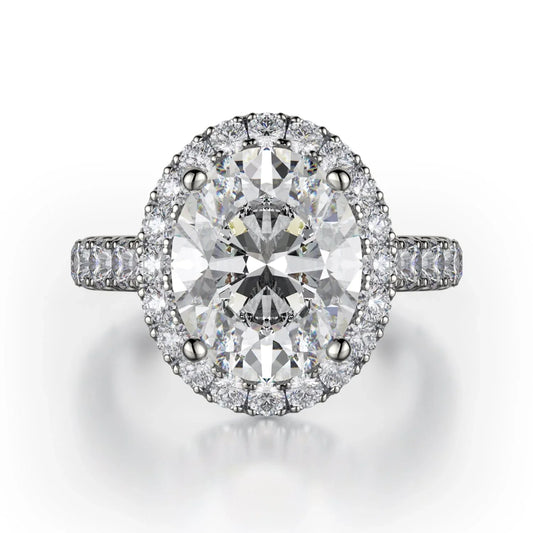 MICHAEL M Engagement Rings 18K White Gold Europa R320L-3-OV R320L-3-OV-WG