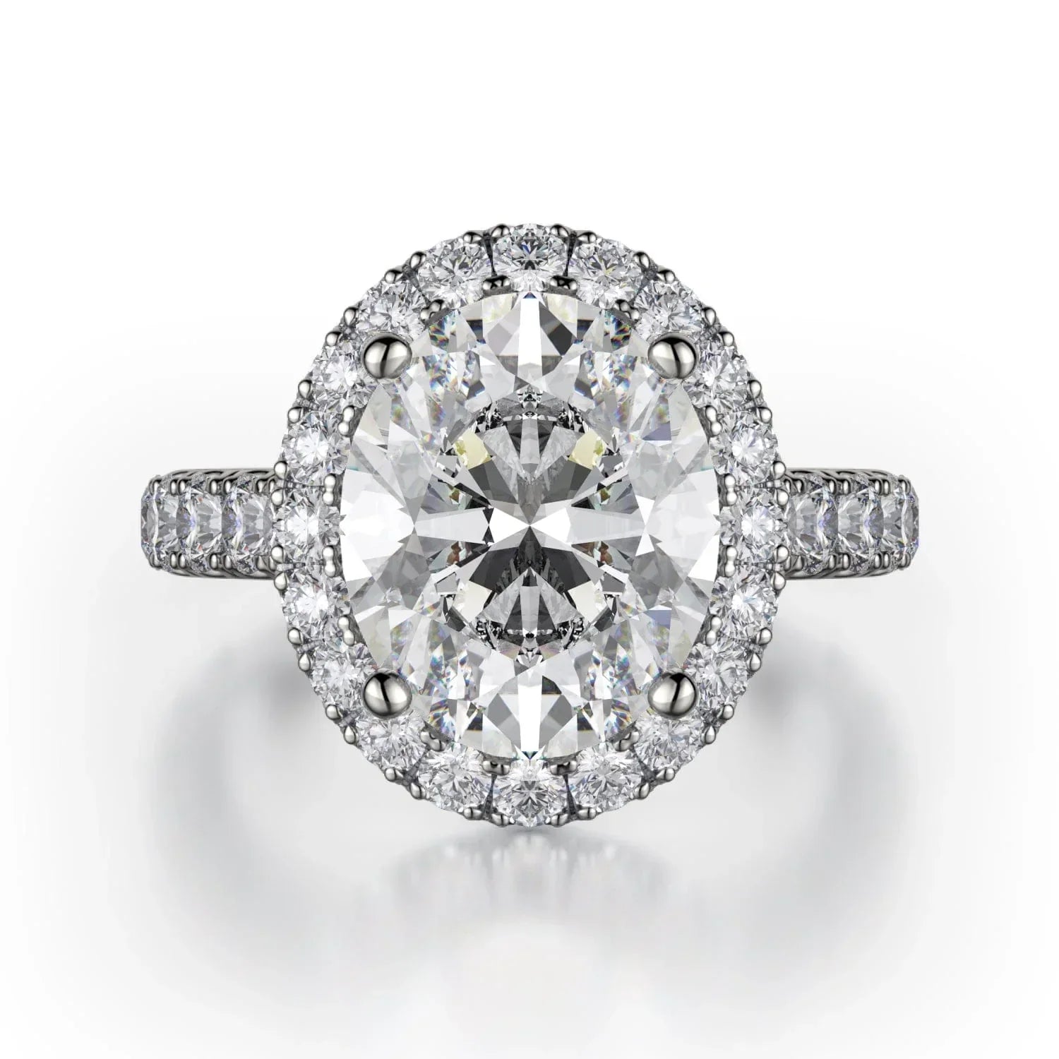 MICHAEL M Engagement Rings 18K White Gold Europa R320L-3-OV R320L-3-OV-WG