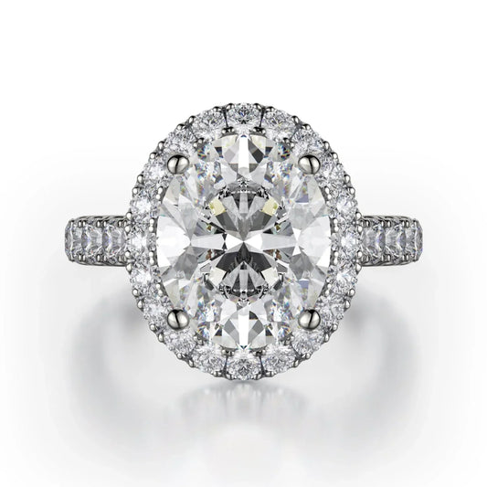 MICHAEL M Engagement Rings 18K White Gold Europa R320L-3-OV R320L-3-OV-WG