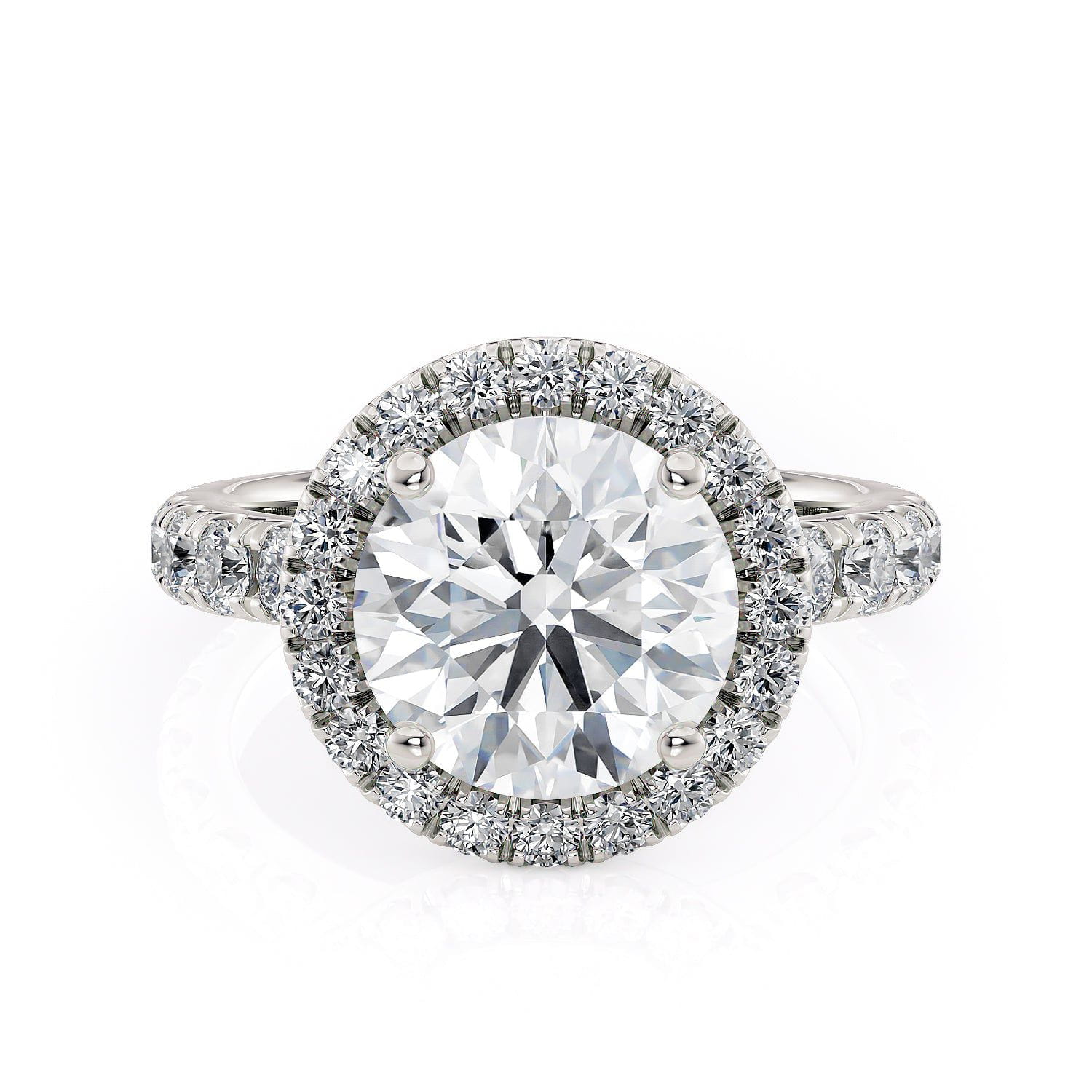 MICHAEL M Engagement Rings 18K White Gold Europa R320L-3 Round R320L-3WG