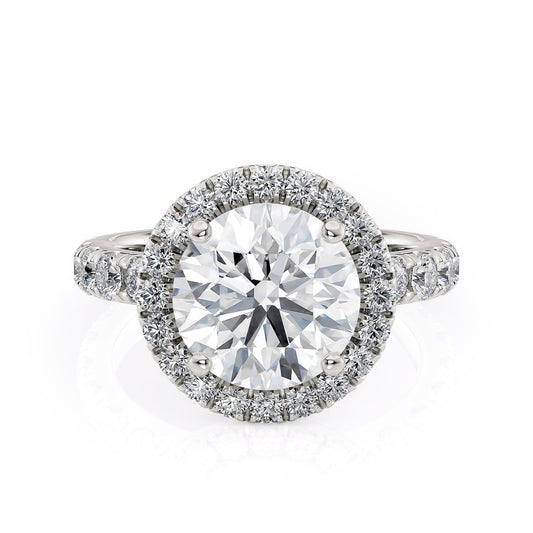 MICHAEL M Engagement Rings 18K White Gold Europa R320L-3 Round R320L-3WG