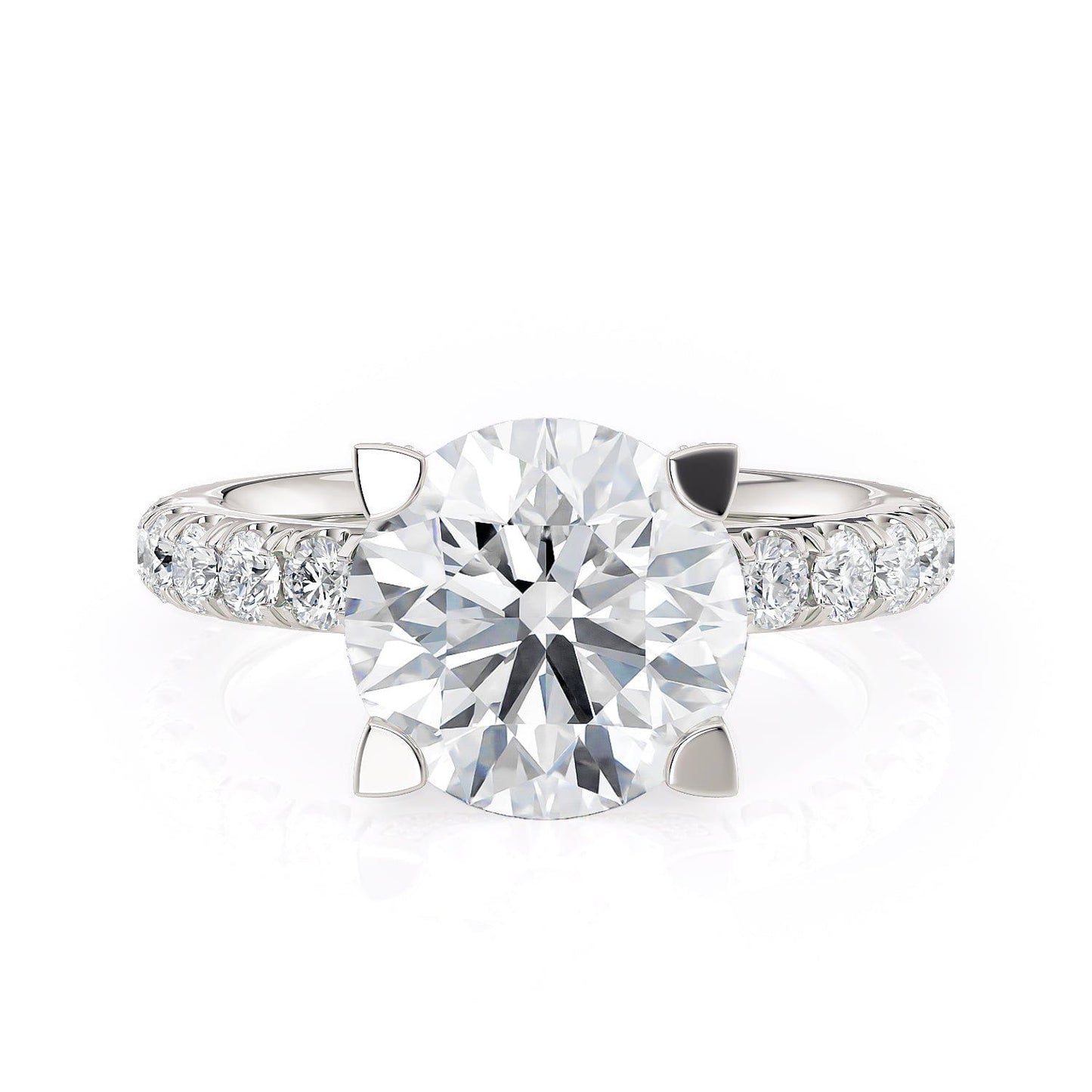 MICHAEL M Engagement Rings 18K White Gold Europa R371L-3 R371L-3WG