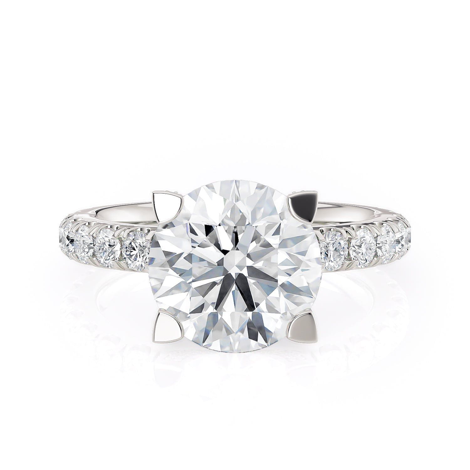 MICHAEL M Engagement Rings 18K White Gold Europa R371L-3 R371L-3WG