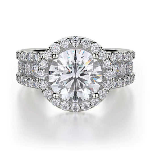 MICHAEL M Engagement Rings 18K White Gold Europa R396-2 R396-2WG