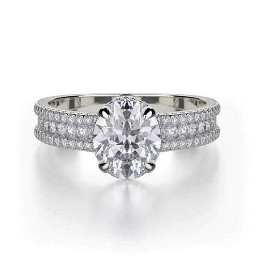 MICHAEL M Engagement Rings 18K White Gold Europa R717-2 R717-2WG