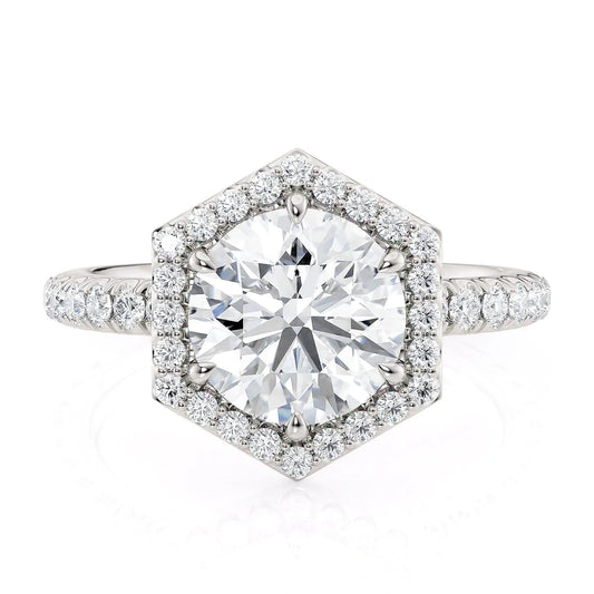 MICHAEL M Engagement Rings 18K White Gold Hex R794-2 R794-2