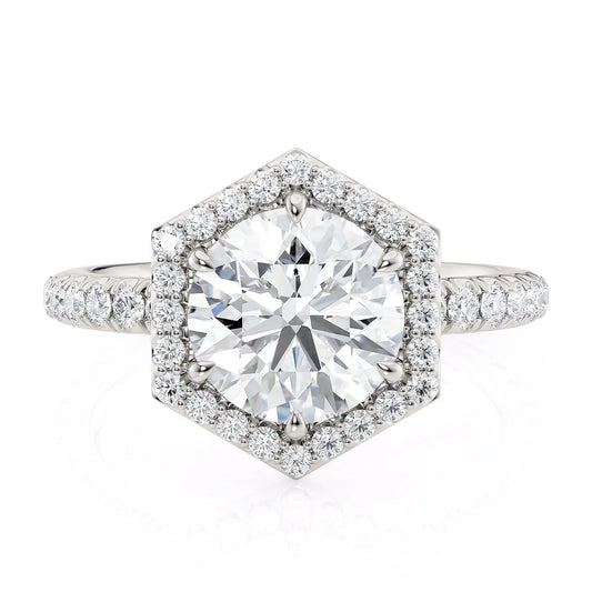 MICHAEL M Engagement Rings 18K White Gold Hex R794-2 R794-2