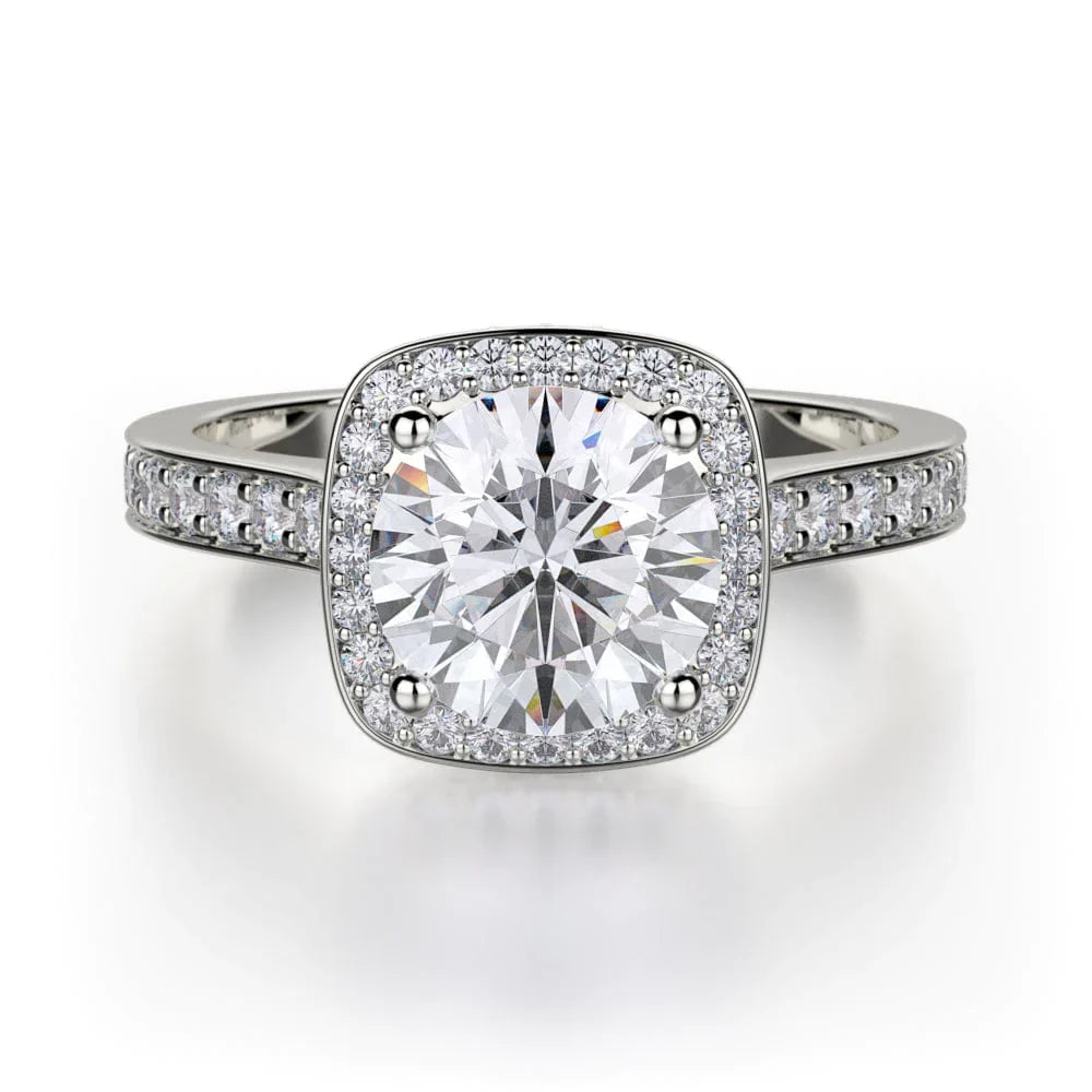 Michael M Pave Round Engagement Ring