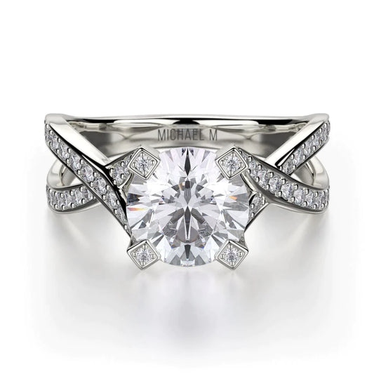 MICHAEL M Engagement Rings 18K White Gold Love R411-1 R411-1WG