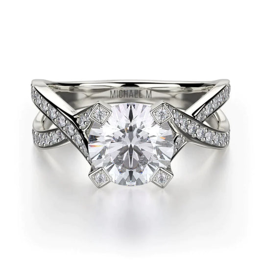 MICHAEL M Engagement Rings 18K White Gold Love R411-1 R411-1WG