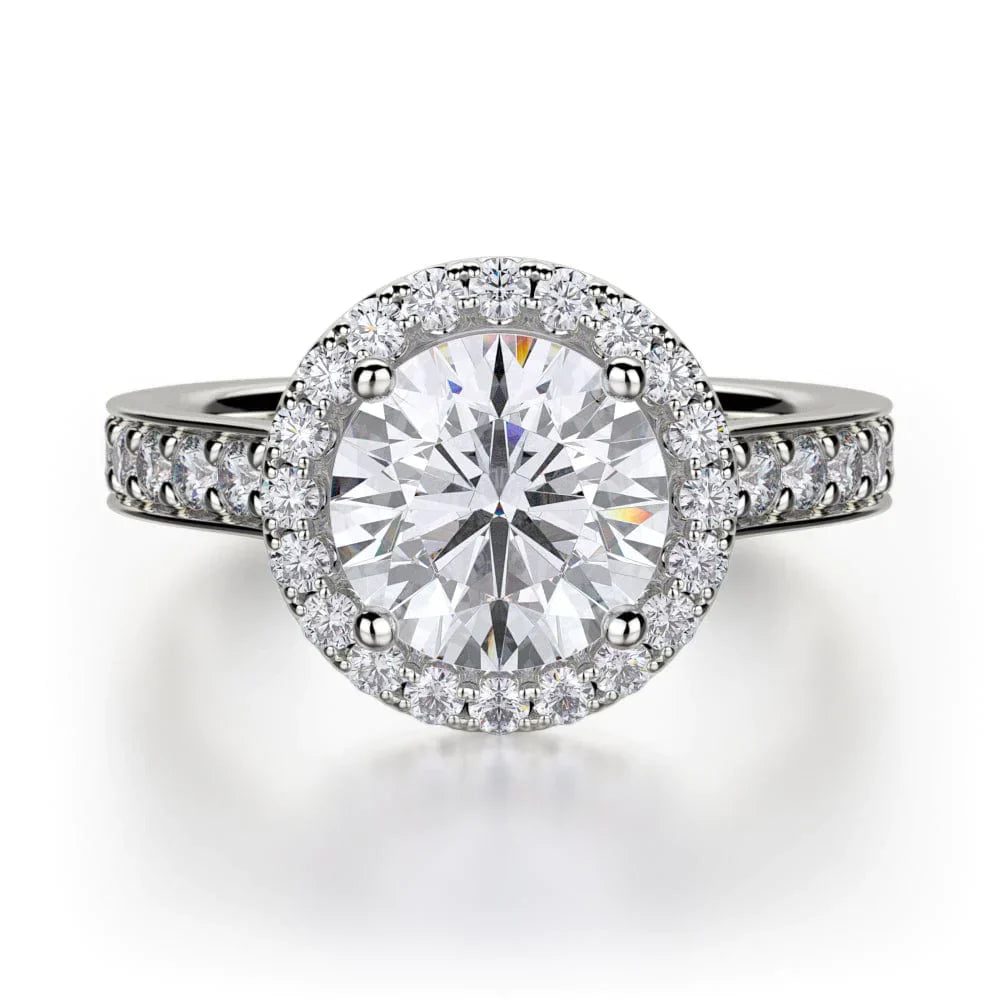 Michael M Pave Round Engagement Ring