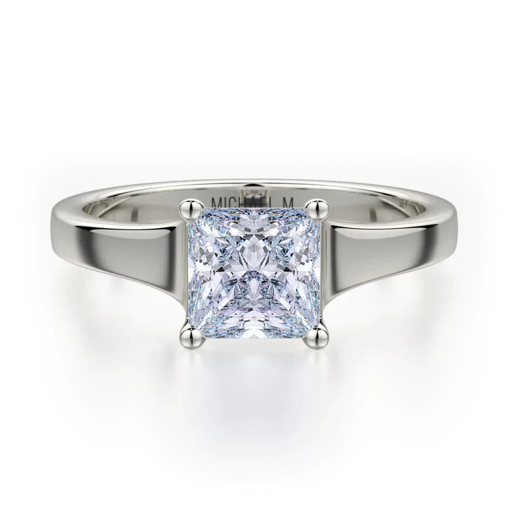 Michael M Pave Princess Engagement Ring