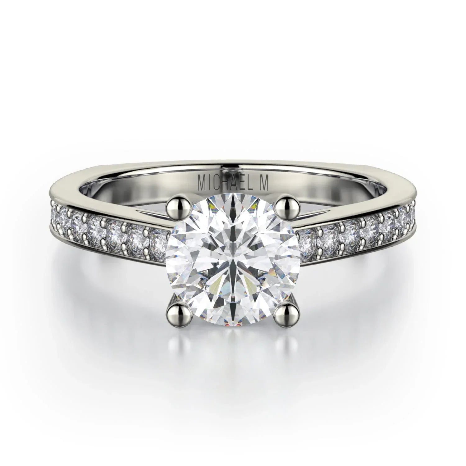 MICHAEL M Engagement Rings 18K White Gold Love R648-1 R648-1WG