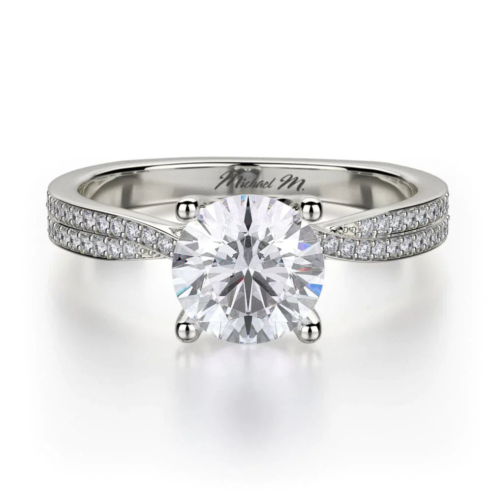 Michael M Center Stone Prong Round Engagement Ring