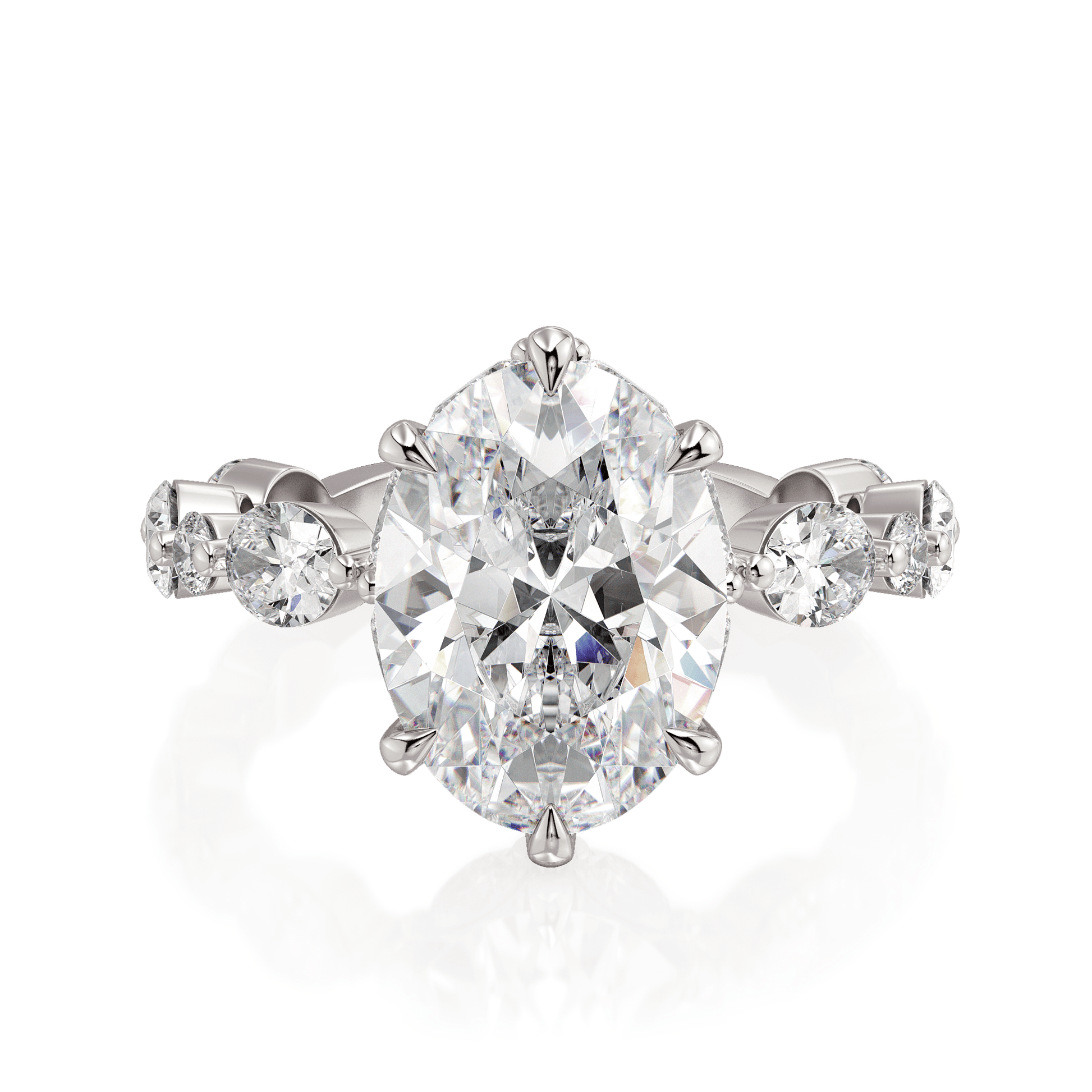 MICHAEL M Engagement Rings 18K White Gold Monarch R833-3 Oval