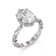 MICHAEL M Engagement Rings 18K White Gold Monarch R837-3 Oval R837-3-OV-WG