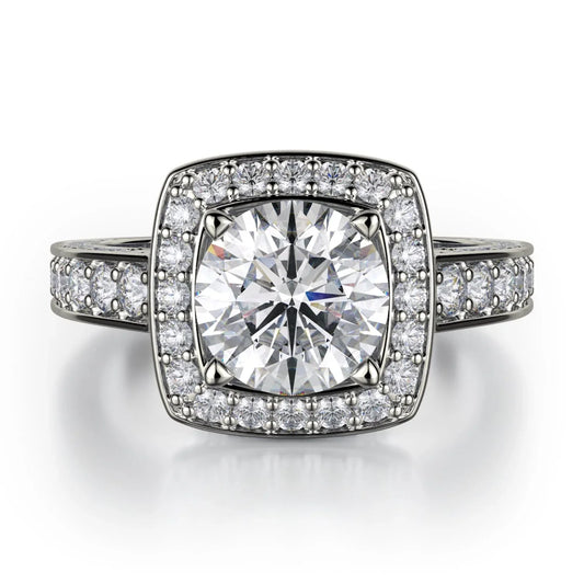 MICHAEL M Engagement Rings 18K White Gold Princess R261-2 R261-2WG