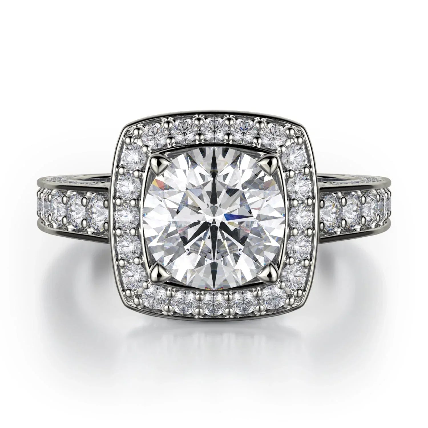 MICHAEL M Engagement Rings 18K White Gold Princess R261-2 R261-2WG