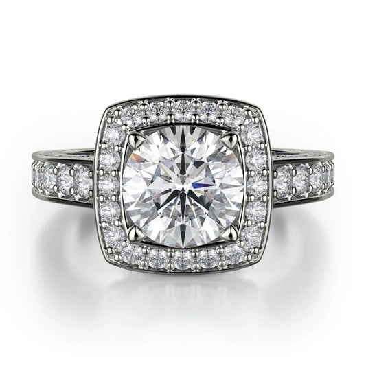 MICHAEL M Engagement Rings 18K White Gold Princess R261-2 R261-2WG