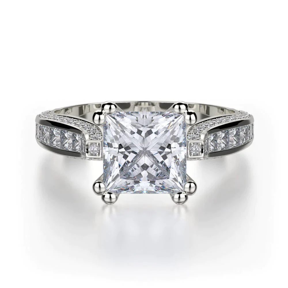 MICHAEL M Engagement Rings 18K White Gold Princess R431-2 R431-2WG