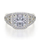 MICHAEL M Engagement Rings 18K White Gold Princess R657-2 R657-2WG