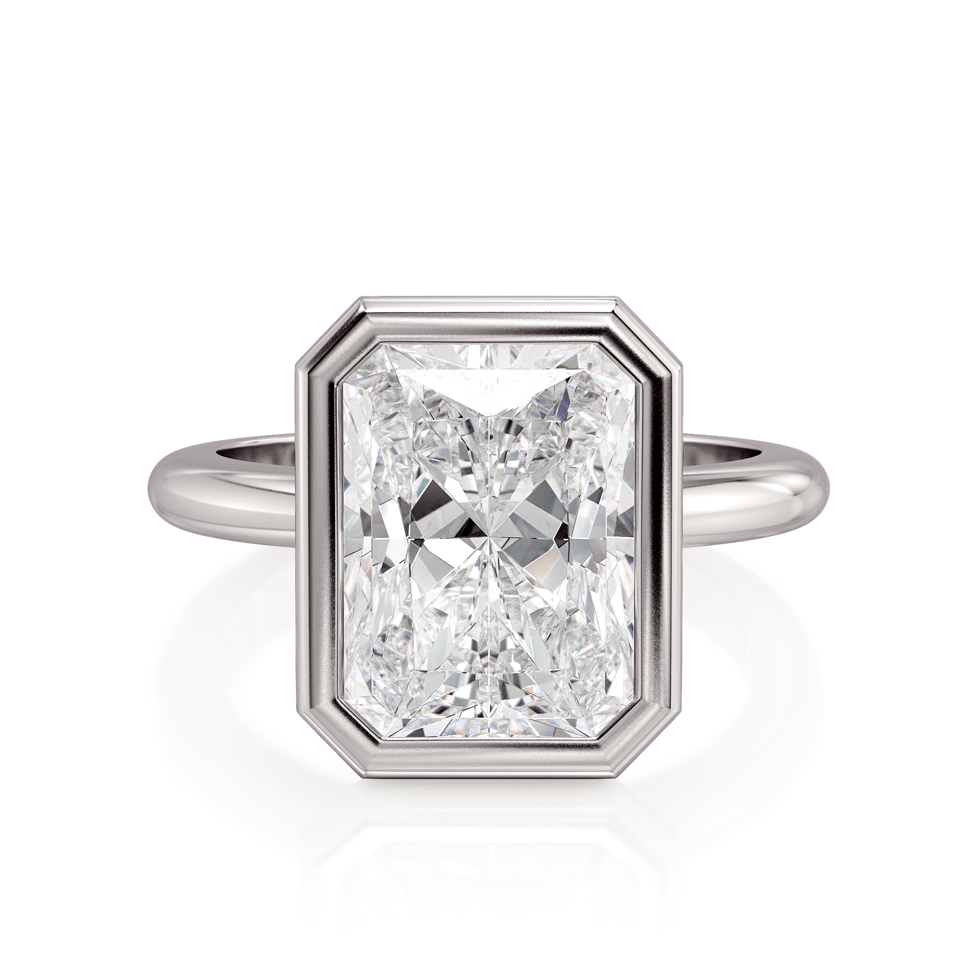 MICHAEL M Engagement Rings 18K White Gold Solitaire R838-3 Radiant R838-3-RA-WG